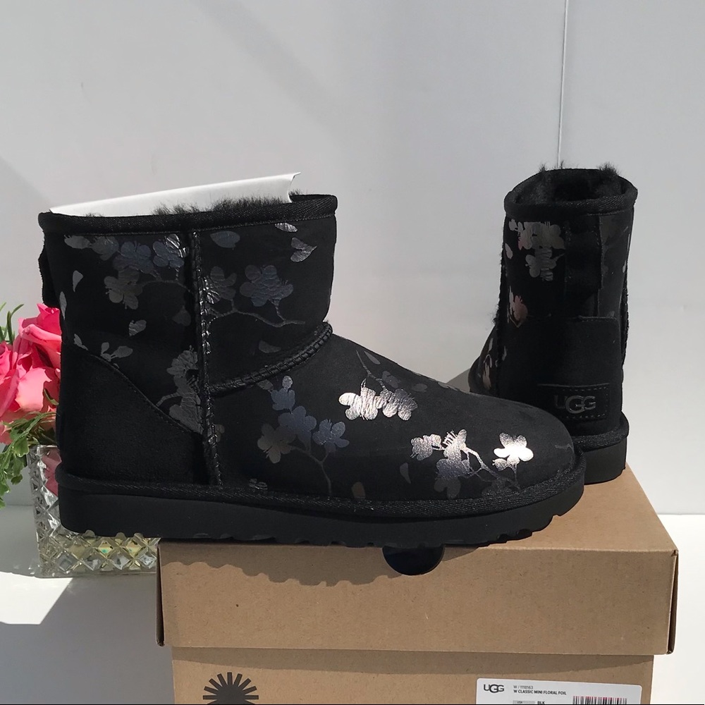 UGG Classic Mini Floral Foil Boots